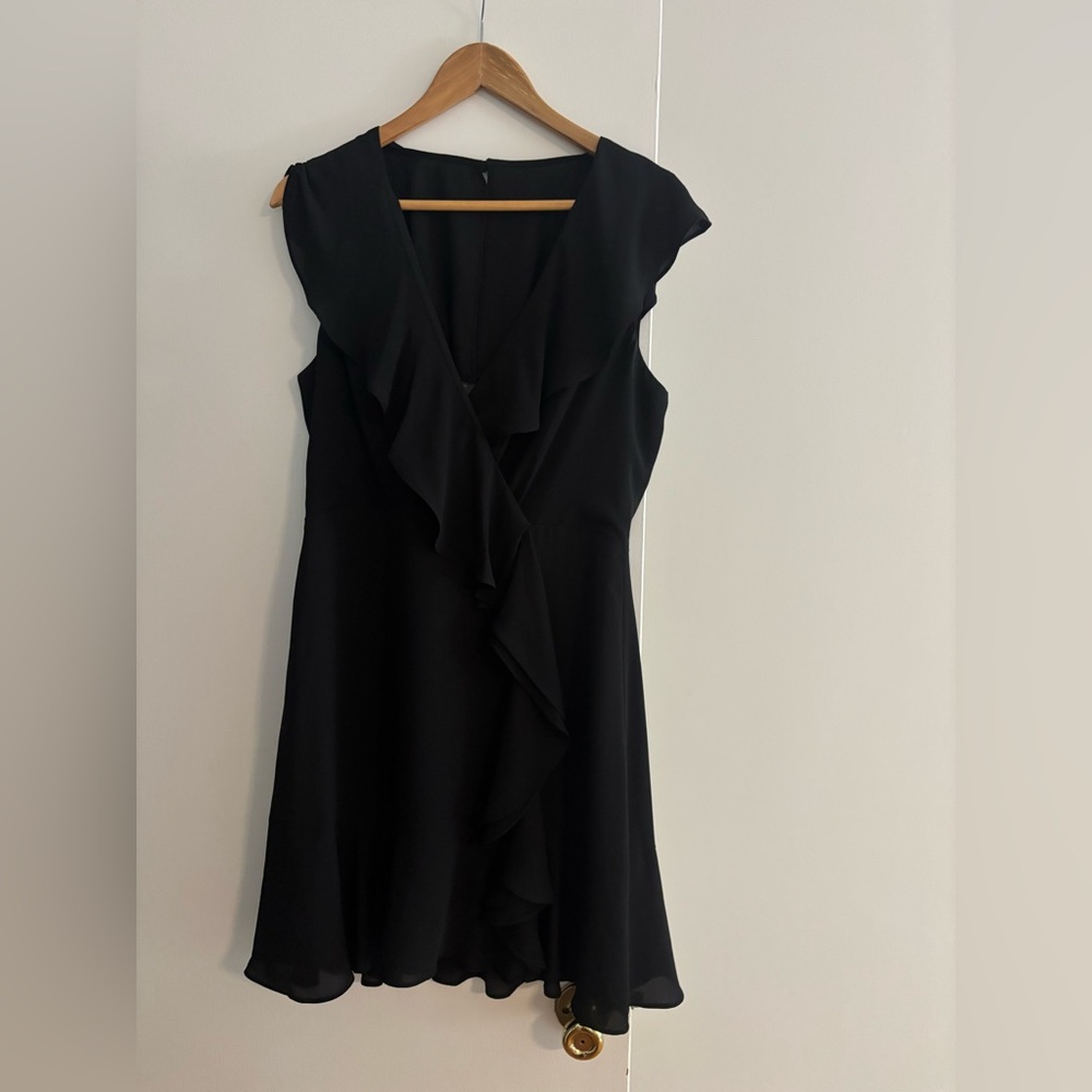 BCBGMaxAzria Black Asymmetrical A-Line Dress